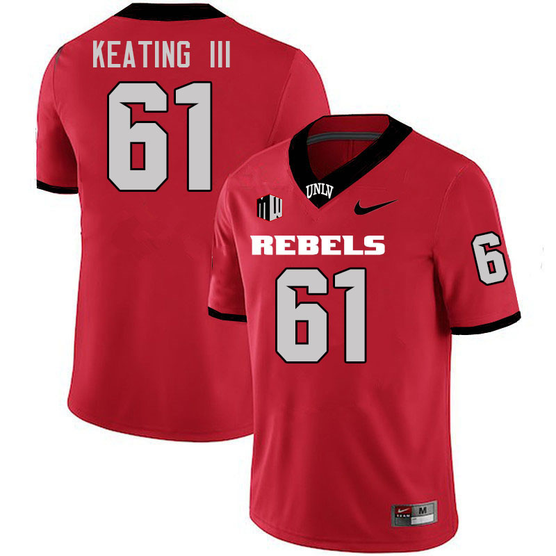Men #61 Graham Keating III UNLV Rebels College Football Jerseys Stitched-Scarlet